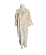 Iris Lingerie Nightgown Women&#39;s Vintage Wool Lace Trim Button Front Cott... - £31.40 GBP