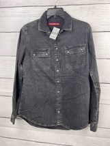 Mavi Jeans Black Denim Button Down Shirt Snap Buttons Small NWT - £14.63 GBP