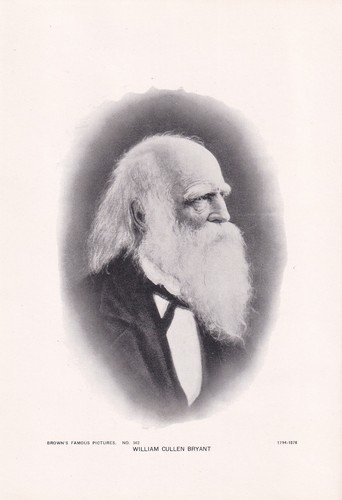 Vintage 8 x 5.5&quot; Print Brown&#39;s Famous Pictures - William Cullen Bryant -... - $3.96