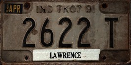 Vintage Indiana License Plate -  Plate 1991  Crafting Birthday Lawrence county - £22.96 GBP