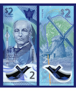 Barbados $2, John Bovell / Morgan Lewis Windmill, see UV image, UNC,POLY... - $3.88