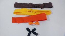 Build a Bear 3 Karate belts replacement pieces brown orange yellow 2 hai... - £4.74 GBP