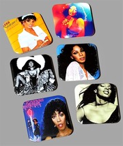 Donna Summer Fan Club Album Cover Magnets Collectible Set Of 6 Square 1.25x1.25&quot; - £14.60 GBP
