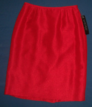 NWT Kasper Petite Madison Avenue Red Polyester Rayon Skirt Misses Size 2P - $29.69