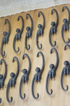 12 Large Monkey Hooks Plant Cast Iron Hook Hanger Kettle Hook Japanese Decor - £33.82 GBP