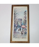 Vintage Paris Arc de Triomphe Watercolor Print by Delaware 22x10.5 Inch ... - $1,280.93 MXN