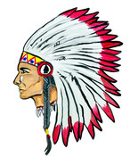 Big Indian Chief Head Sticker Decal Home Office Dorm Wall Exclusive Art ... - $6.95+