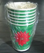 1980&#39;s HALLMARK RETRO CHRISTMAS Paper Cups Mugs with Handles Sealed VINTAGE - £11.79 GBP