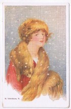 Art Postcard Lady With Fox Stole Hate R Brothers M Schechirow UKV - £1.74 GBP
