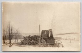 RPPC Couple in Carriage In Snow Without Horses Postcard F21 - £3.95 GBP