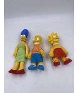 Lot of 3 Vintage 1990 The Simpsons Plush Dolls Marge, Bart, Lisa - $14.00