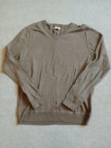 Sonoma V Neck Sweater Men&#39;s Size Large Brown Long Sleeve 100% Cotton - £14.82 GBP