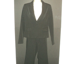 New Vintage Adolfo Pant Suit Size 6 Black Single Breasted Cuffed Pants - £18.60 GBP
