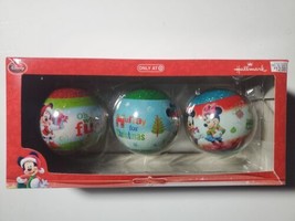 New Disney Mickey &amp; Minnie Mouse Set of 3 Christmas Ornaments Hallmark Target - £17.80 GBP