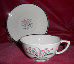 3 FLAIR PRINCESS CHINA COFFEE CUP SAUCER SETS PINK LILY OF THE VALLEY FL... - $14.80