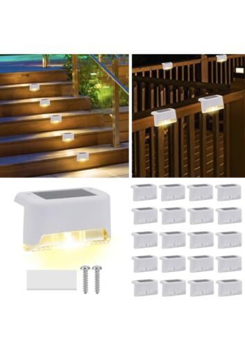 20 Solar LED Bright Deck Lights Outdoor Garden Patio Railing Decks Path ... - $19.79