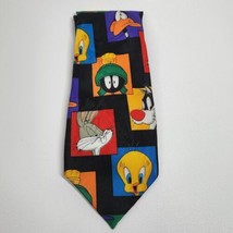 Vintage Looney Tunes Mania Neck Tie 6 Characters Marvin the Martian Bugs Tweety  - £11.93 GBP