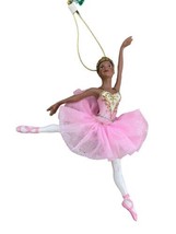 Kurt Adler African American Ballerina Ornament Pink gold 6.25 in - $15.52
