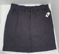 Gap Women’s Size 14 Black Purple Pencil Straight Zip Up Knee Length Skirt M2 - £11.99 GBP