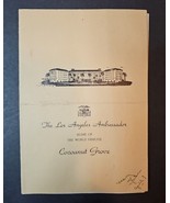 The Cocoanut Grove Night Club Ambassador Hotel Los Angeles Vintage Drink... - $137.87