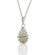 Collier pendentif oeuf Keren Kopal en argent et vert avec cristaux - $48.15