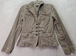 Ann Taylor LOFT Shacket Womens Size 2 Taupe Corduroy Cotton Collar Button Front - £21.12 GBP