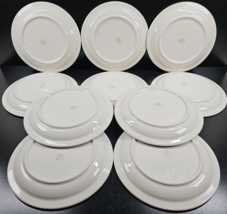 10 Buffalo China Blue Band Luncheon Plate Set Vintage Restaurant Ware Dishes Lot - £116.22 GBP