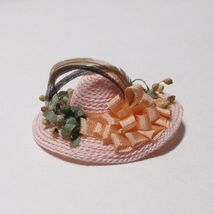 Girl&#39;s Hat Decorated Pale Pink for display DOLLHOUSE Miniature - £3.92 GBP
