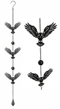 Whimsical Alchemy Sorcerer Night Goth Owls Metal Wall Hanging Mobile Wind Chime - £19.23 GBP