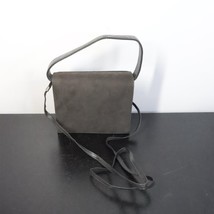 Vintage Gray Microfiber Suede Vegan Leather Square Small Convertible Purse - £6.29 GBP