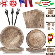 Elegant 96-Piece Lumberjack-Themed Tableware for Birthday Celebrations - $627.56 MXN