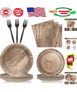 Elegant 96-Piece Lumberjack-Themed Tableware for Birthday Celebrations - $627.56 MXN