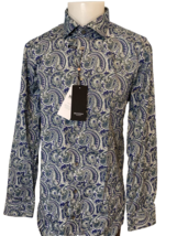 Matinique MAmarc Dusty Green Paisley Button Down Dress Shirt, Men&#39;s Size... - $23.74