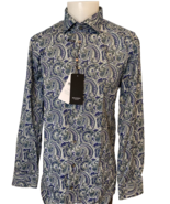 Matinique MAmarc Dusty Green Paisley Button Down Dress Shirt, Men&#39;s Size... - $32.24 CAD