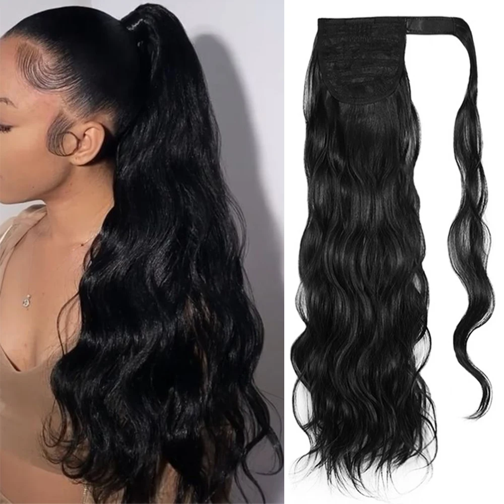 MyDiva 24&quot;HOLLYWOOD WAVE Wrap Around Synthetic Ponytail Water Wave Clip in - $16.69+