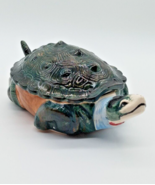 Vintage Ceramic Lidded Turtle Tortoise Candy Dish Trinket Box Hand Painted - $29.69