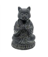 MEDITATING CAT STATUE 6" Zen Buddha Kitty GOOD QUALITY Resin Figurine Me... - $17.95