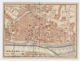 1919 Original Antique City Map Of Orl EAN S / Loire / France - £16.86 GBP