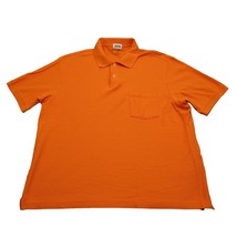 Eddie Bauer Shirt Mens Large L Orange Polo Rugby Golf Cotton Casual Dress - £14.70 GBP