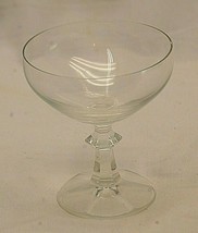 Champagne Clear Glass 6 Sided Short Stem Glass Unknown Maker - £11.67 GBP