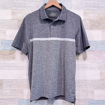 Vineyard Vines Performance Golf Polo Shirt Heather Gray Stripe Mens Medium - £30.25 GBP