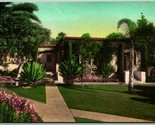 Hotel El Mirasol Bungalows Santa Barbara CA Hand Colored Albertype Postc... - $11.83