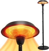 Indoor/Outdoor Infrared Electric Patio Heater - 1500W With Tip-Over, Blk). - $324.98