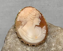 18K Yellow Gold 6.11g Fine Jewelry Vtg Cameo Pendant Pin Combo - £319.70 GBP