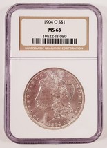 1904-O $1 Silver Morgan Dollar Graded by NGC as MS-63! Gorgeous Morgan! - $98.99