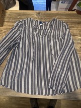 Old Navy Women Long Sleeve Boho Top. Blue Stripes. Rayon/Viscose. NWOT. - £9.39 GBP