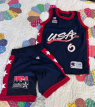Vtg Champion Hardaway Jersey USA Basketball Kids youth Jersey Shorts 10-14 - $1,016.65 MXN