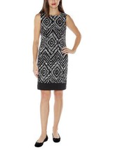NWT! Mario Serrani Womens Sleeveless Shift Dress (10, Black/White Diamond Print) - £15.14 GBP