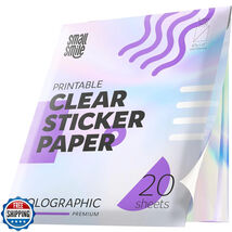 Holographic Clear Sticker Paper 8.5x11 Inkjet/Laser Printable 20 Sheets - $14.99