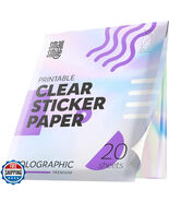 Holographic Clear Sticker Paper 8.5x11 Inkjet/Laser Printable 20 Sheets - $14.99
